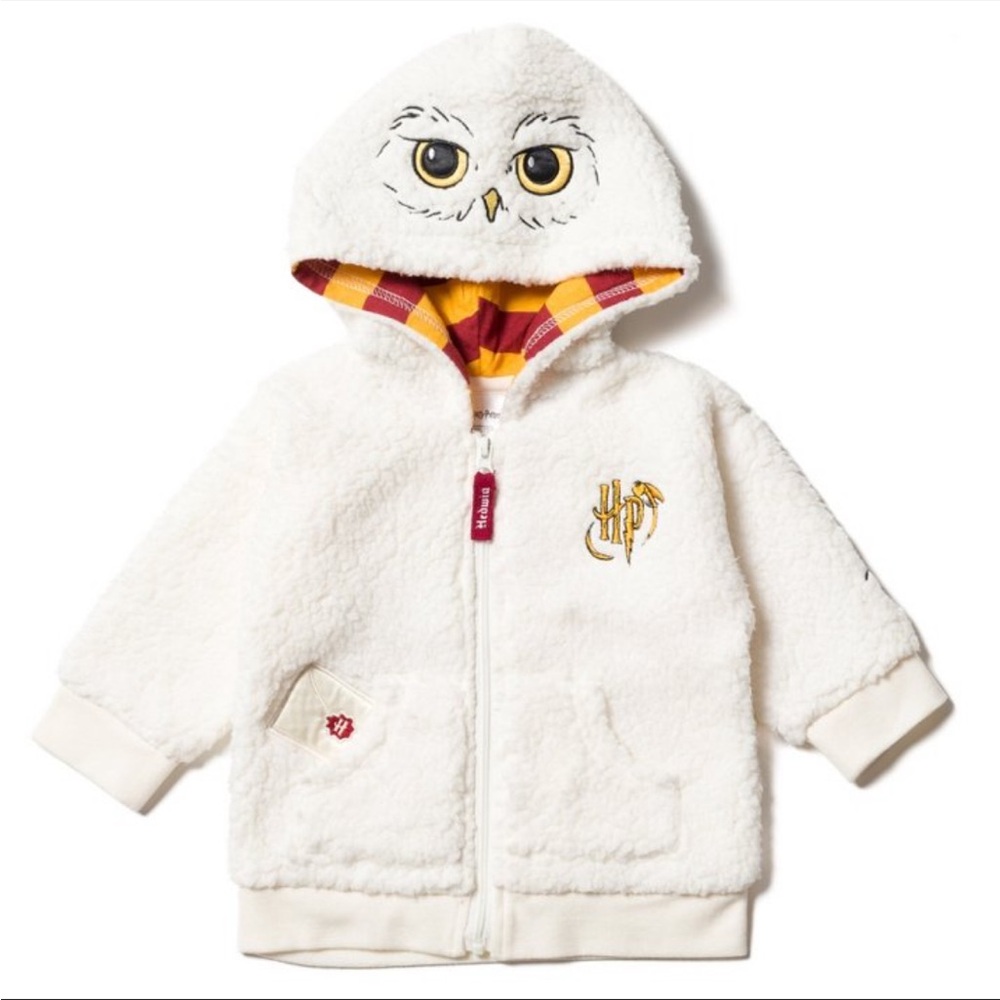 Harry Potter Hedwig Owl Infant Baby Fleece Zip Up Hoodie
